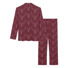 Load image into Gallery viewer, Burgandy Longhorn Women&#39;s Western Pajama Set
