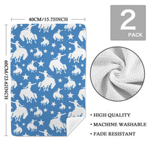Load image into Gallery viewer, Blue Rodeo Cowboy Set of 2 Dish Towels Made in America
