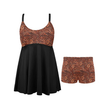 Load image into Gallery viewer, Tooled Leather Print Swim Dress &amp; Shorts Set

