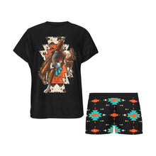 Load image into Gallery viewer, Rodeo Bronc Women's Western Top and Short Pajama Set
