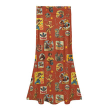Load image into Gallery viewer, Vintage Cowgirl Collage Western Maxi Skirt
