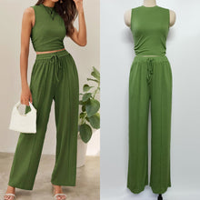 Load image into Gallery viewer, Ribbed Knit cropped tank + drawstring set - Week of 7.7
