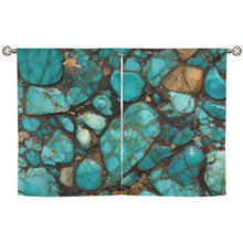 Load image into Gallery viewer, Turquoise Window Curtains 28"x40" (2-Piece) Made in America
