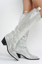 Load image into Gallery viewer, Blazing Boots - Blue or Silver -  Cowgirl Sparkle Holiday Western
