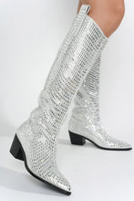 Load image into Gallery viewer, Blazing Boots - Blue or Silver -  Cowgirl Sparkle Holiday Western
