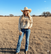 Load image into Gallery viewer, Cowboy Gingerbread Howdy Christmas Graphic Sweatshirt
