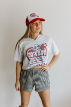 Load image into Gallery viewer, Cowboy Motel Raw Cut V-neck Graphic Tee
