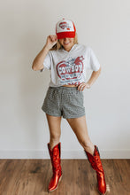 Load image into Gallery viewer, Cowboy Motel Raw Cut V-neck Graphic Tee
