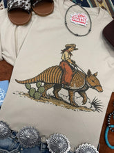 Load image into Gallery viewer, Cowboy Riding Armadillo Graphic Tee
