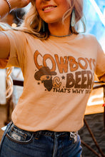 Load image into Gallery viewer, Cowboys &amp; Beer Western Graphic Tee

