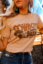Load image into Gallery viewer, Cowboys &amp; Beer Western Graphic Tee

