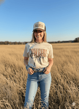 Load image into Gallery viewer, Cowgirl Barbed Wire Bow Graphic Tee
