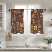 Load image into Gallery viewer, Vintage Cowboy Collage Western Curtains 28" x 40" Made in America
