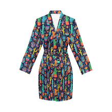 Load image into Gallery viewer, Crazy Cactus Lady Women's Long Sleeve Belted Satin Feel Dressing Lounge Robe
