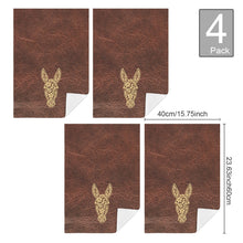 Load image into Gallery viewer, Baha Ranch Tooled Donkey Set of 4 Kitchen Dish Towels Made in America
