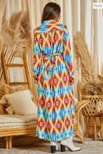 Load image into Gallery viewer, Ruidoso Aztec Button Down Dress Duster Plus Size
