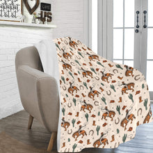 Load image into Gallery viewer, Cowboy Rodeo Western Micro Fleece Blanket 60" x 80" Made in America
