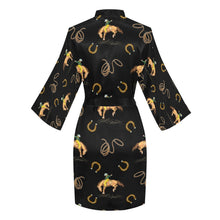 Load image into Gallery viewer, Rodeo Cowboy Satin Kimono Sleeve Robe
