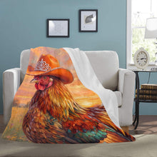 Load image into Gallery viewer, Rhinestone cowgirl Chicken Ultra-Soft Micro Fleece Blanket 60" x 80" Made in America
