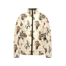 Load image into Gallery viewer, Vintage Cowgirl Women's Puffy Bomber Jacket
