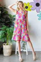 Load image into Gallery viewer, Heimish Full Size Floral Cap Sleeve Tiered Dress
