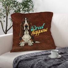 Load image into Gallery viewer, Baha Ranch Basset Hound Drool Happens Pillow Case Made In America
