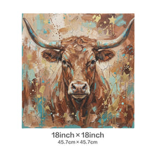 Load image into Gallery viewer, Baha Ranch Velvety Soft Painted Bull Pillow Cover Made in America
