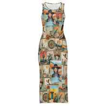 Load image into Gallery viewer, Baha Ranch New Colores De Mexico Pictures of the Southwest Bodycon Side Slit Long Dress
