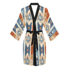 Load image into Gallery viewer, Blue Aztec Women's Lounge Kimono Robe
