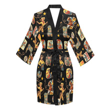 Load image into Gallery viewer, Vintage Cowgirl College Satin Kimono Robe
