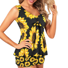 Load image into Gallery viewer, Sunflowers Tankini &amp; Boy Shorts Swim Set
