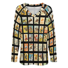 Load image into Gallery viewer, Baha Ranch Cowboy Collage Western Print Long Sleeve Top
