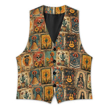 Load image into Gallery viewer, Baha Ranch Colores De Mexico Dia de los Muertes Men's Sleeveless Suit Vest
