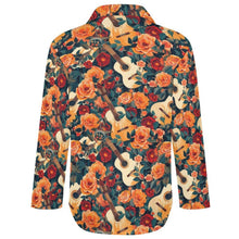Load image into Gallery viewer, Baha Ranch Colores de Mexico Guitars and Roses Button up Blouse
