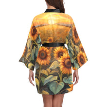 Load image into Gallery viewer, Sunflower Field Women&#39;s Lounge Kimono Robe
