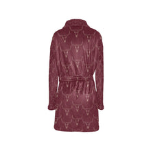 Load image into Gallery viewer, Burgundy Longhorn Women's Western Bath Robe
