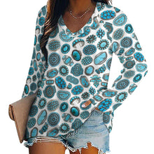 Load image into Gallery viewer, Baha Ranch Turquoise Crazy Long Sleeve Top
