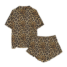 Load image into Gallery viewer, Baha Ranch Retro Pop Western Wild Leopard Satin Pajamas
