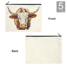 Load image into Gallery viewer, Baha Ranch Western Bull Pack of 5 bags Cosmetic Bag Made in America
