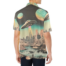 Load image into Gallery viewer, Baha Ranch Retro Pop Western Space Cowboy Polo Shirt
