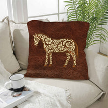 Load image into Gallery viewer, Baha Ranch Tooled Horse Pillow Case Made in America
