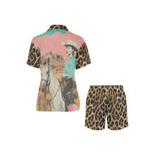 Load image into Gallery viewer, Baha Ranch Retro Pop Western Leopard Cowgirl Pajama Set
