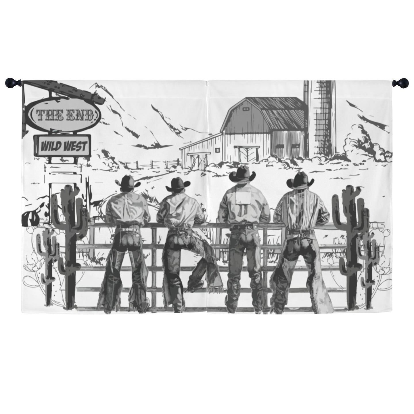 Cowboy Ranch Window Curtain 52