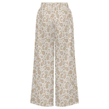 Load image into Gallery viewer, Baha Ranch Cream with Tan Paisley Bandana Wide Leg Pants
