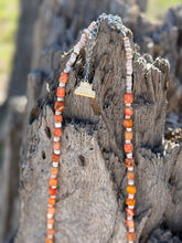 Load image into Gallery viewer, Desert Ember Beaded Shell Necklace
