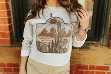 Load image into Gallery viewer, Cattle Tag Raw Hem Graphic Sweatshirt
