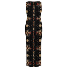Load image into Gallery viewer, Black and Tan Aztec Bodycon Side Slit Western Maxi Dress

