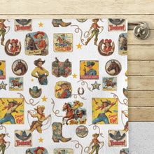 Load image into Gallery viewer, Vintage Cowgirls Set of 4 Kitchen Dish Towels Made in America
