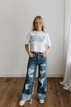 Load image into Gallery viewer, Don&#39;t Let Bastards Get You Down Boxy Crop Graphic Tee
