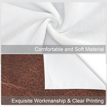 Load image into Gallery viewer, Monogrammed Initial Western Leather Look Saddle Longhorn Cowboy Cowgirl Kitchen Dish Towels Made in America
